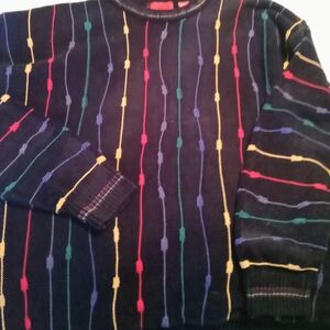 Coogi Type Multicolor Striped Crewneck Sweater
